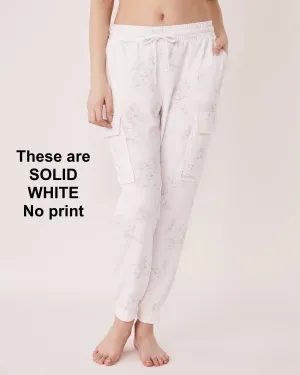 New La Vie En Rose BODY MIND SOUL Jogger Style Pants in SOLID White, Sz XL