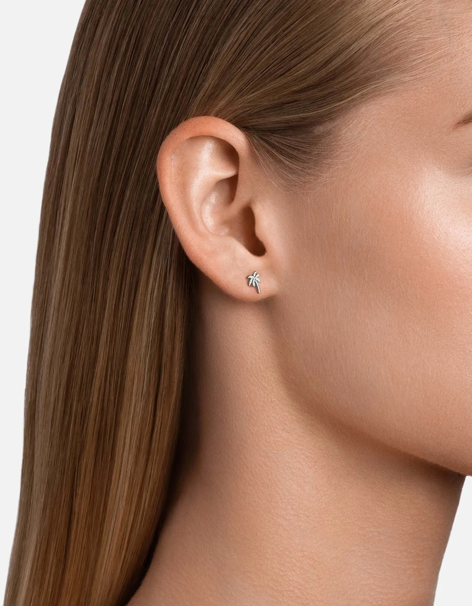 Palm Stud Earring, Sterling Silver