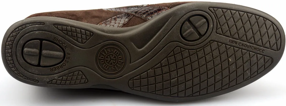 'PASTORA'' women's ergonomic wide fit (H) lace-up shoes - Brown