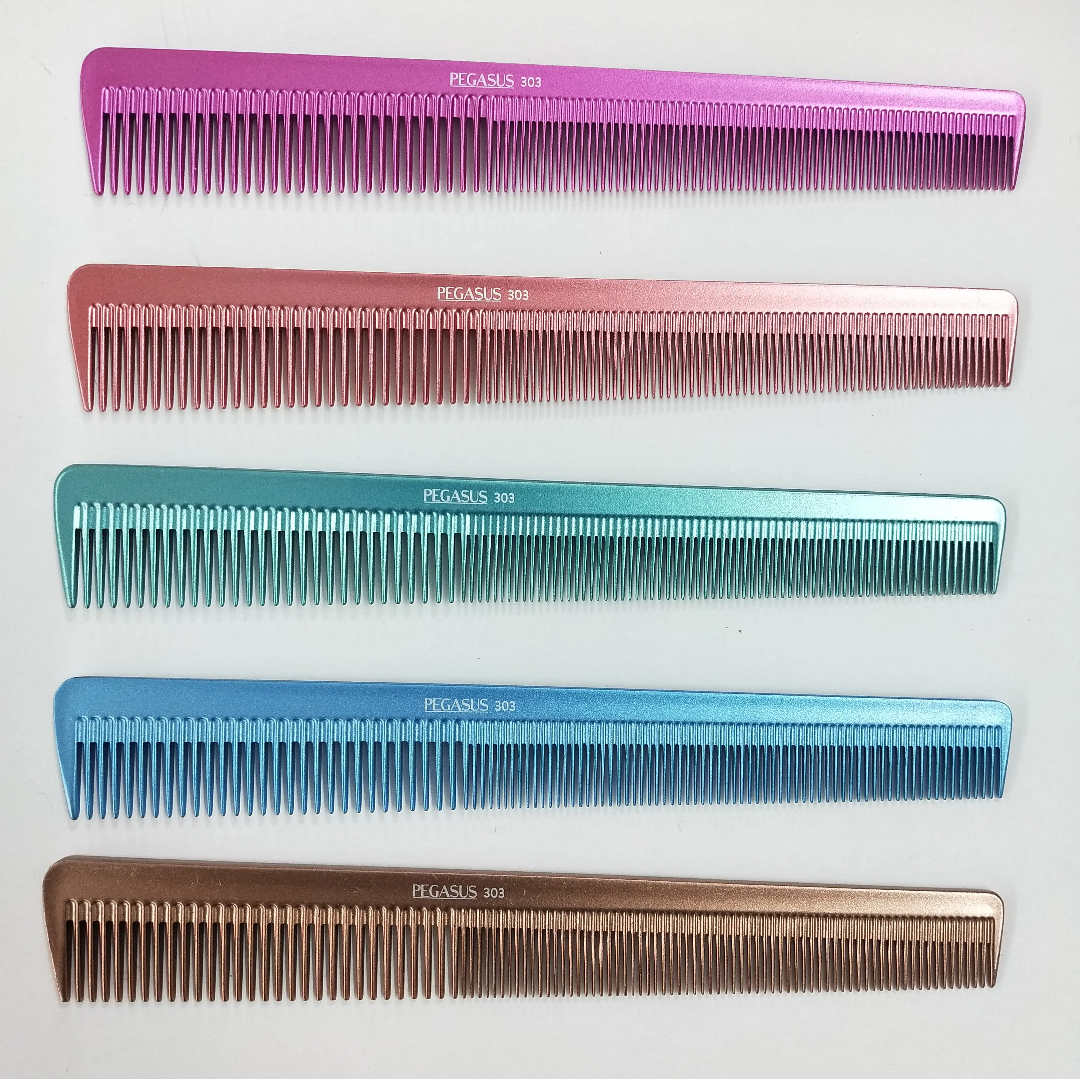 Pegasus MICOLOR 303, 6.5in Hard Rubber Heavy Barber Comb, Handmade, Seamless, Smooth Edges, Anti Static, Heat and Chemically Resistant, Wet Hair, Everyday Grooming Comb | Peines de goma dura - Green