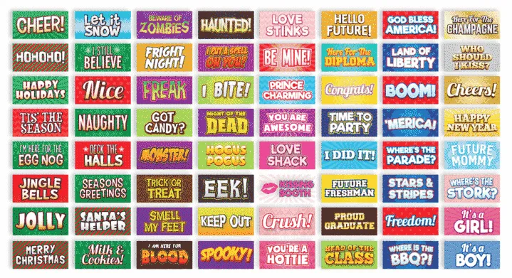 Photo Booth Prop Set for Holiday Occasions