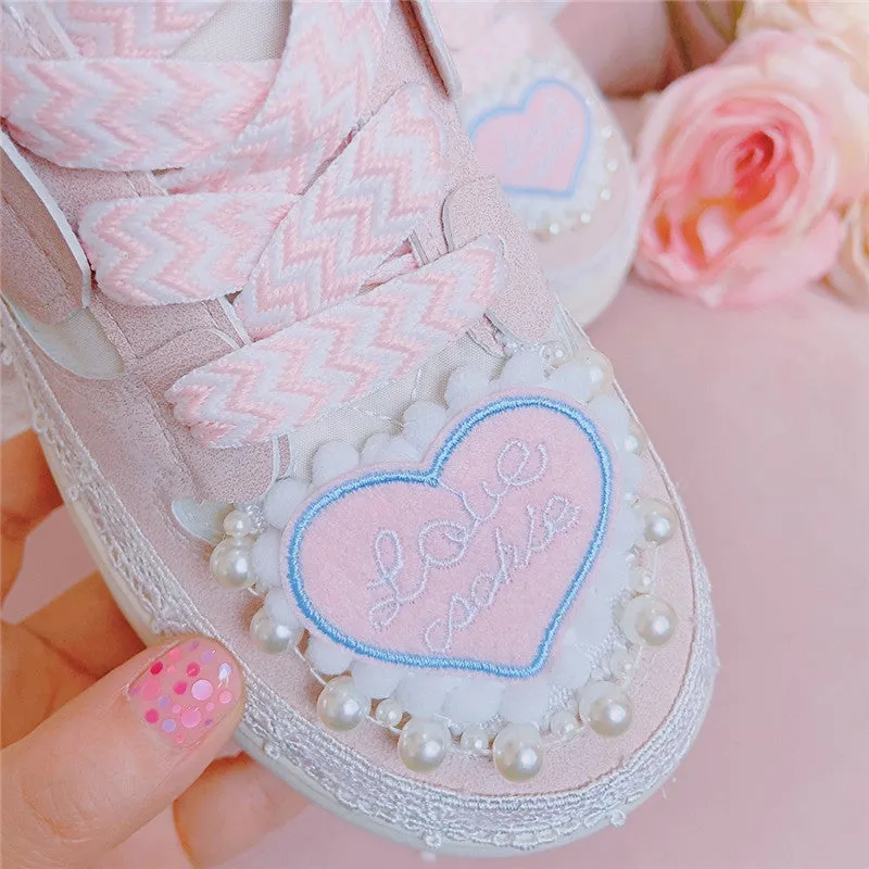 Pink Love Cookie Sneakers