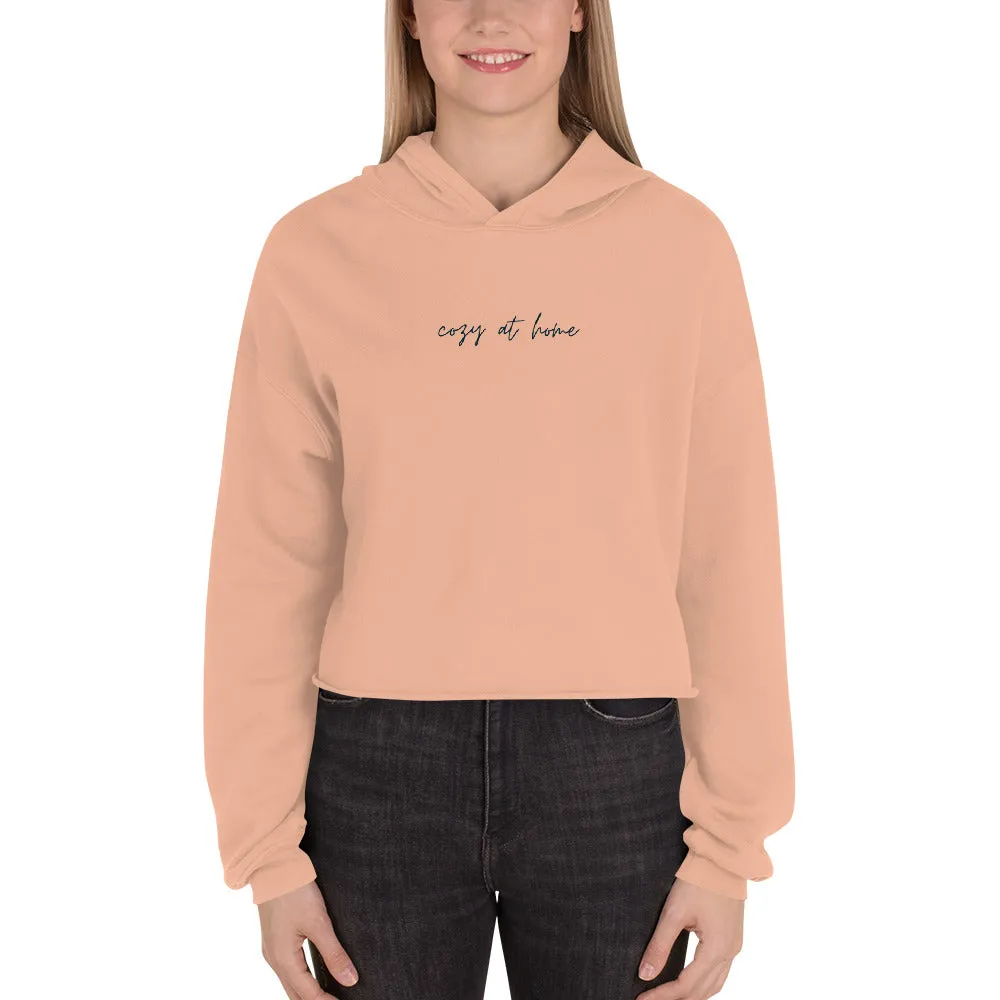 "NAVY COZY AT HOME" Crop Hoodie