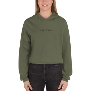 "NAVY COZY AT HOME" Crop Hoodie