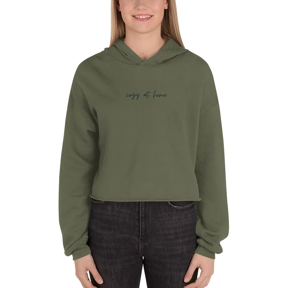 "NAVY COZY AT HOME" Crop Hoodie