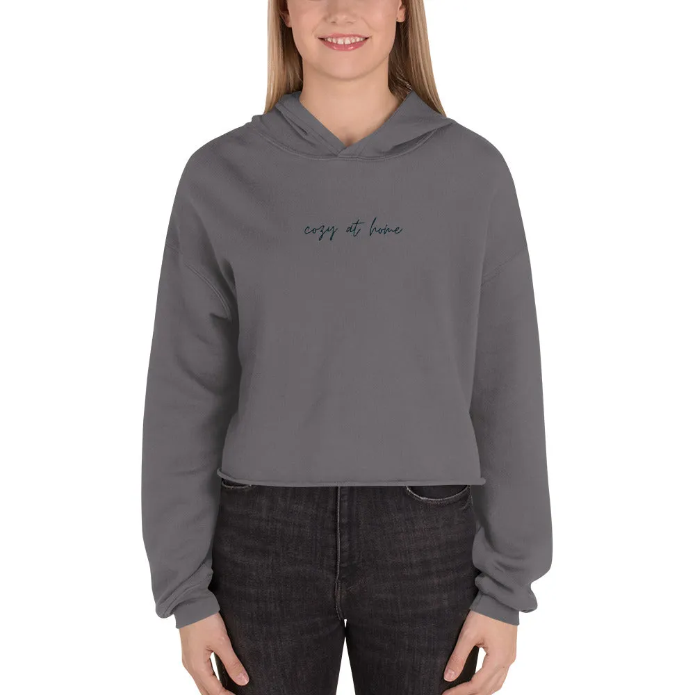 "NAVY COZY AT HOME" Crop Hoodie