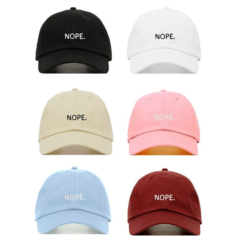 "NOPE" Casquette Baseball Snapback Brodée Rose - URB1™