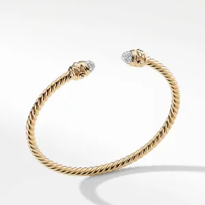 Renaissance Bracelet with Diamonds in 18K Gold, 3mm, Size Medium