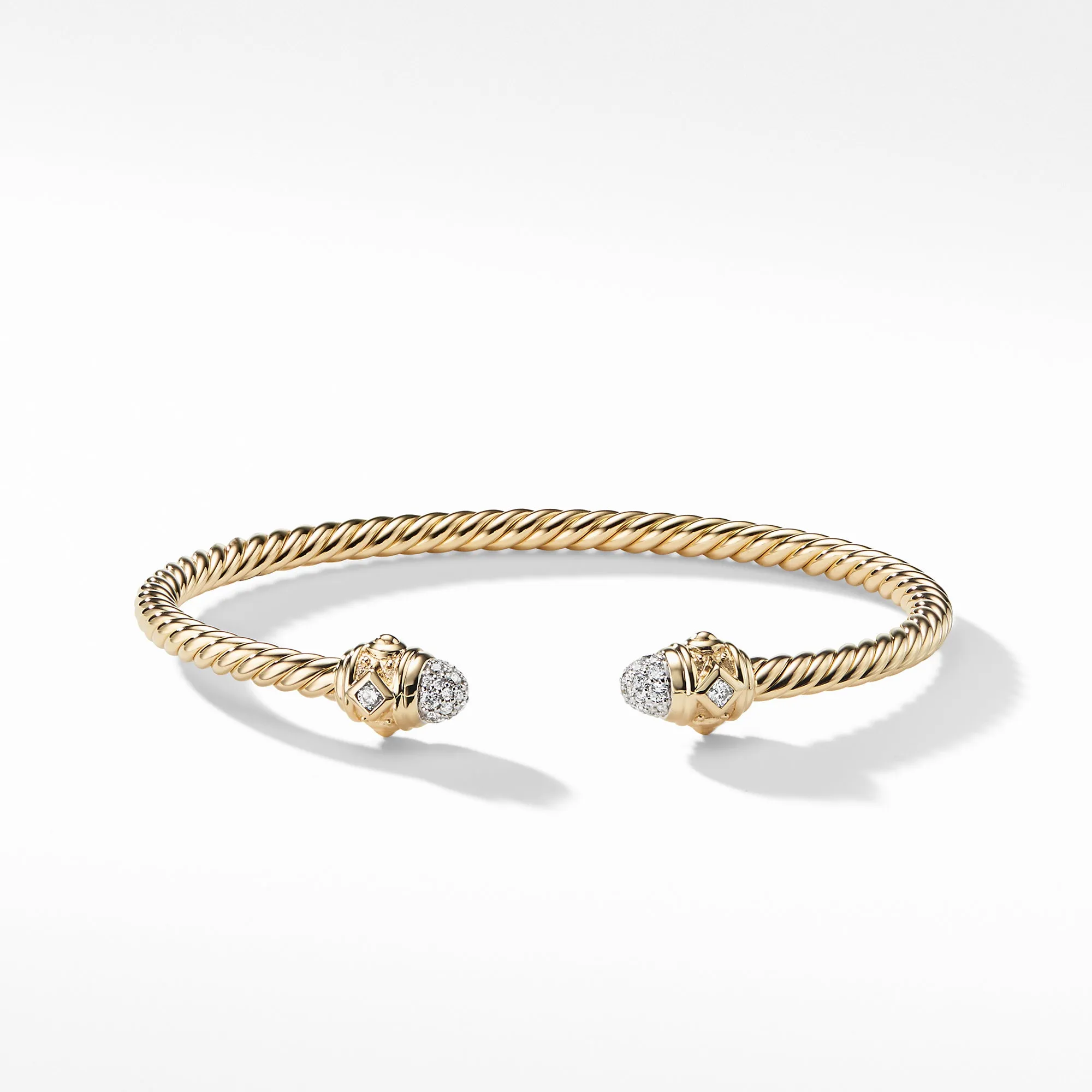 Renaissance Bracelet with Diamonds in 18K Gold, 3mm, Size Medium