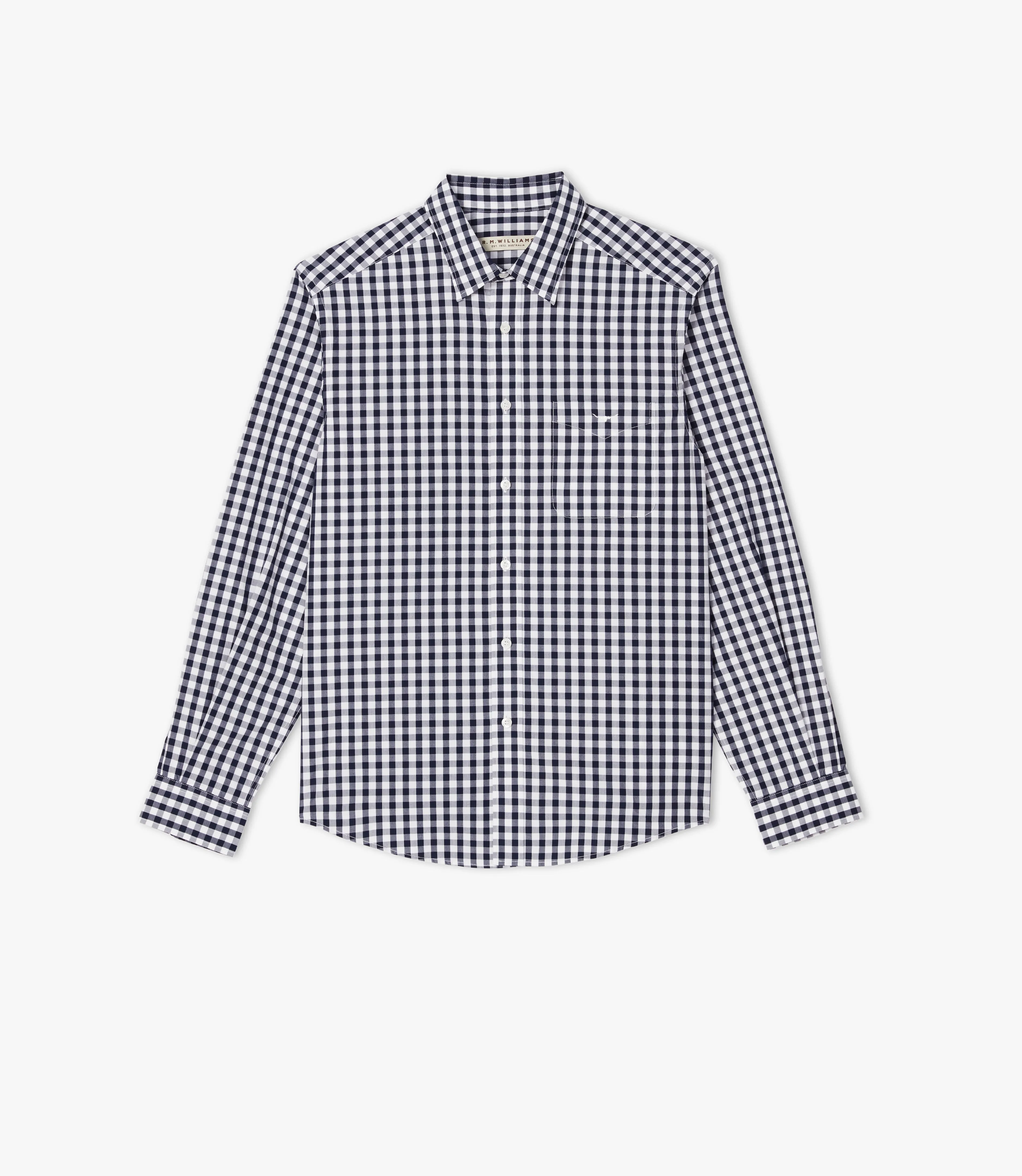R.M. Williams Collins Shirt - Navy/White