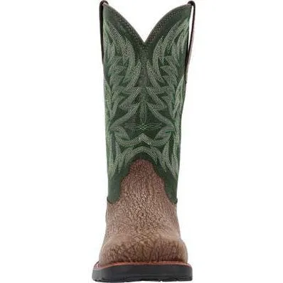 Rocky Men's Bronco 12" Comp Toe WP Western Classic Boot- Brown- RKW0454