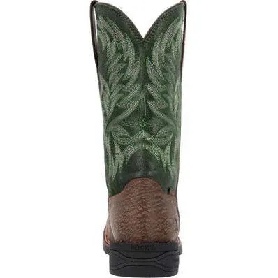 Rocky Men's Bronco 12" Comp Toe WP Western Classic Boot- Brown- RKW0454