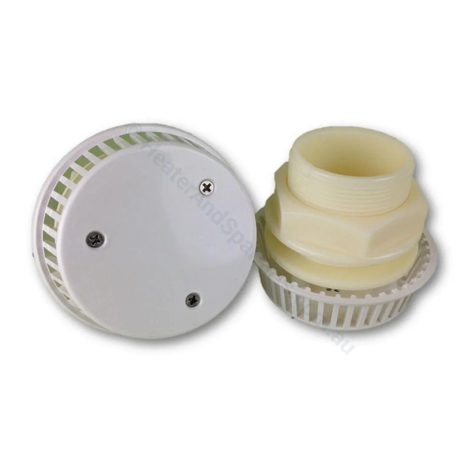 S&P Spa Bath Suction w/ male thread - 3 Screws - 40mm Glue in w/ Nut