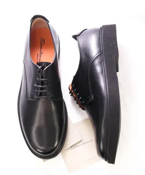 SANTONI - Black Lug Sole Oxfords "LIVE TECH" Sole - 12
