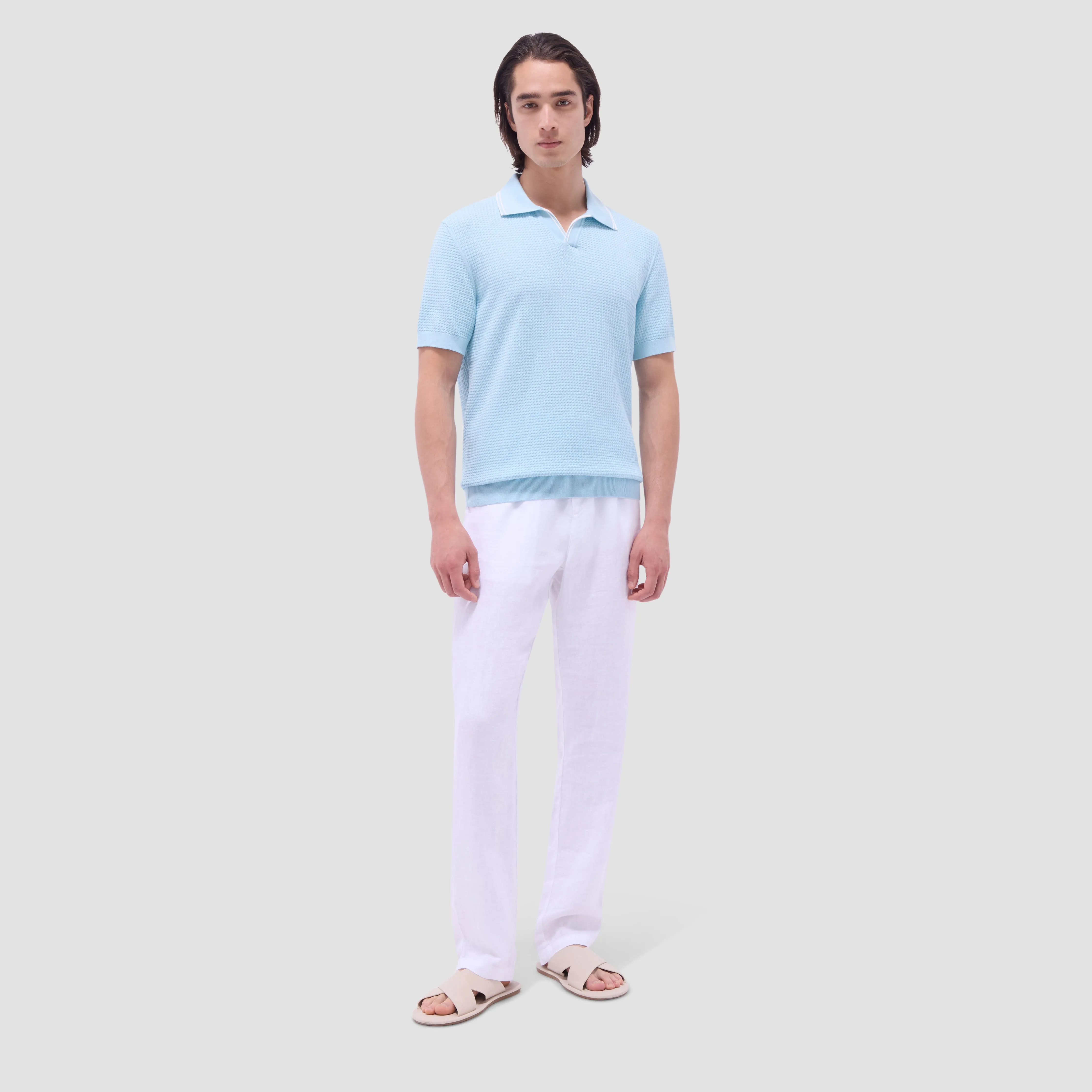 Seed Rib Short Sleeve Johnny Sweater