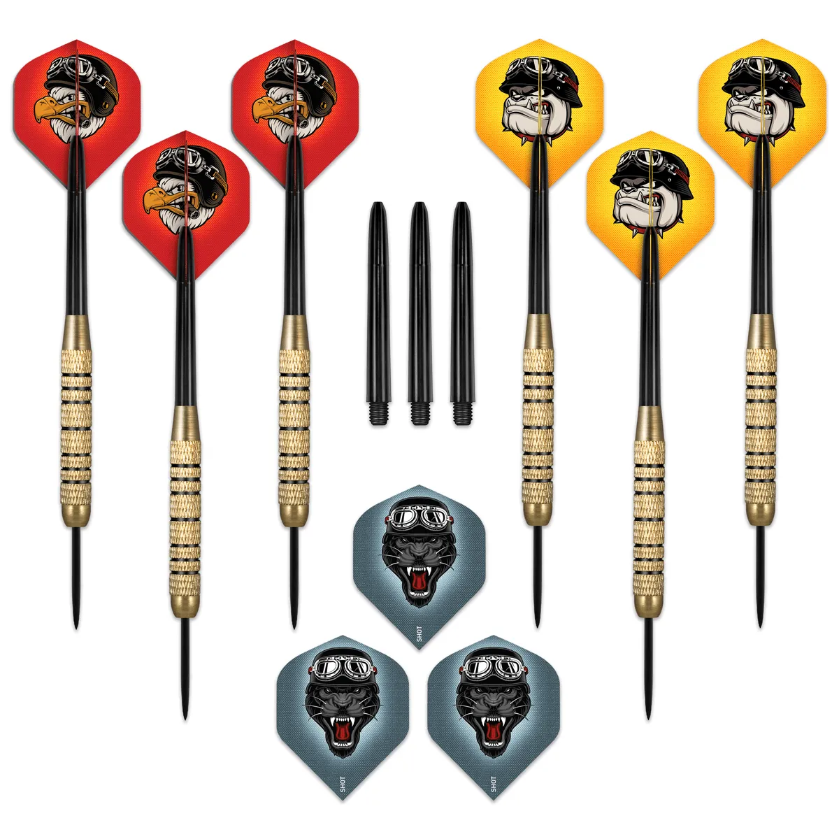 Shot Duel Steel Tip Dart Pack-Two Set-High Quality Steel