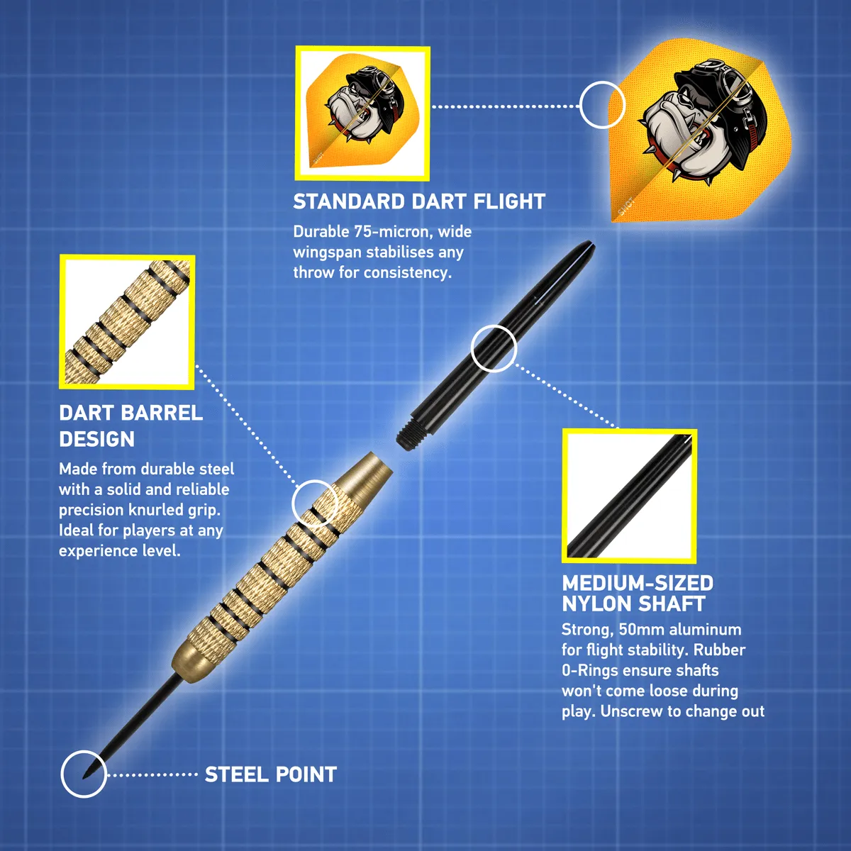 Shot Duel Steel Tip Dart Pack-Two Set-High Quality Steel