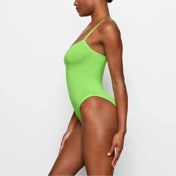 SKIMS Cotton Logo Bodysuit | Neon Green Size 2X