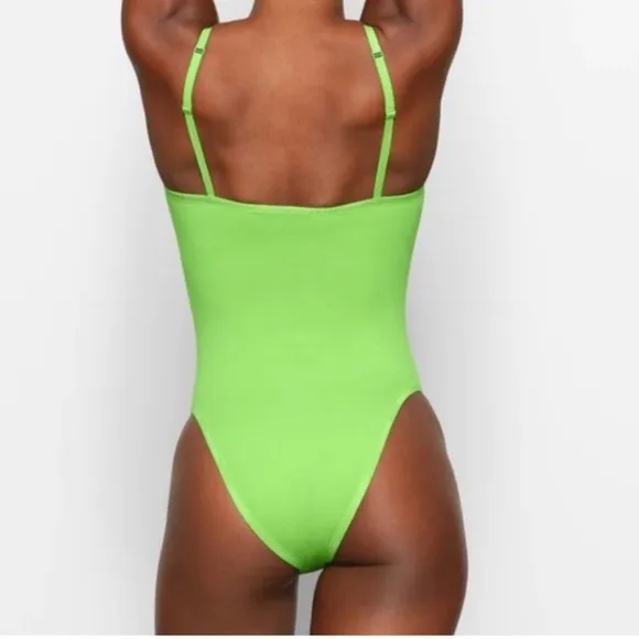 SKIMS Cotton Logo Bodysuit | Neon Green Size 2X