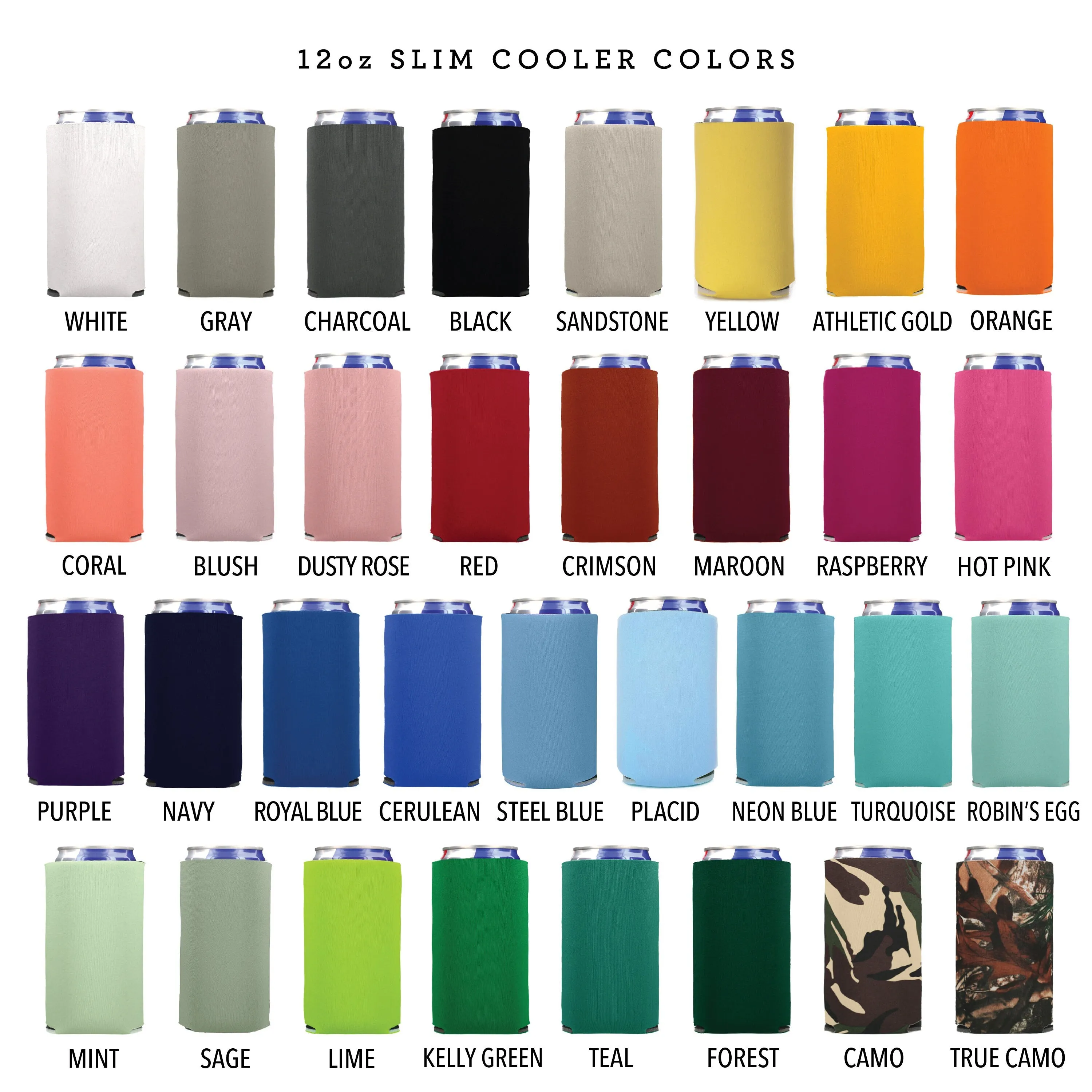 Slim 12oz Wedding Can Cooler #74S - Vows Are Done