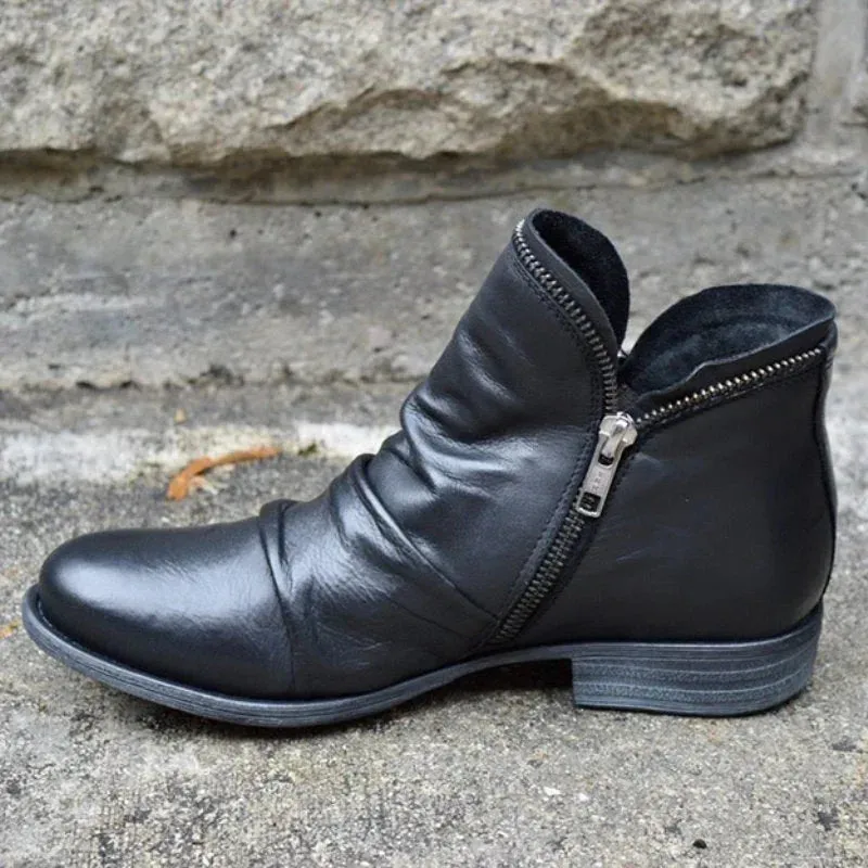 SmithShoes - Leather boots with zipper