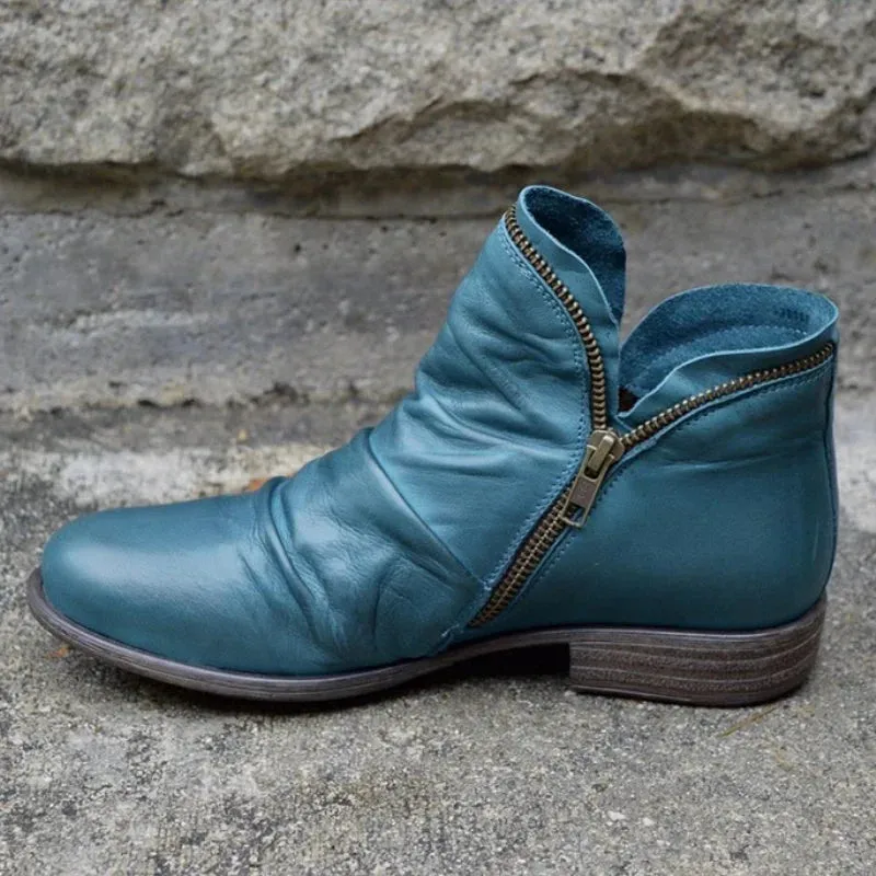 SmithShoes - Leather boots with zipper