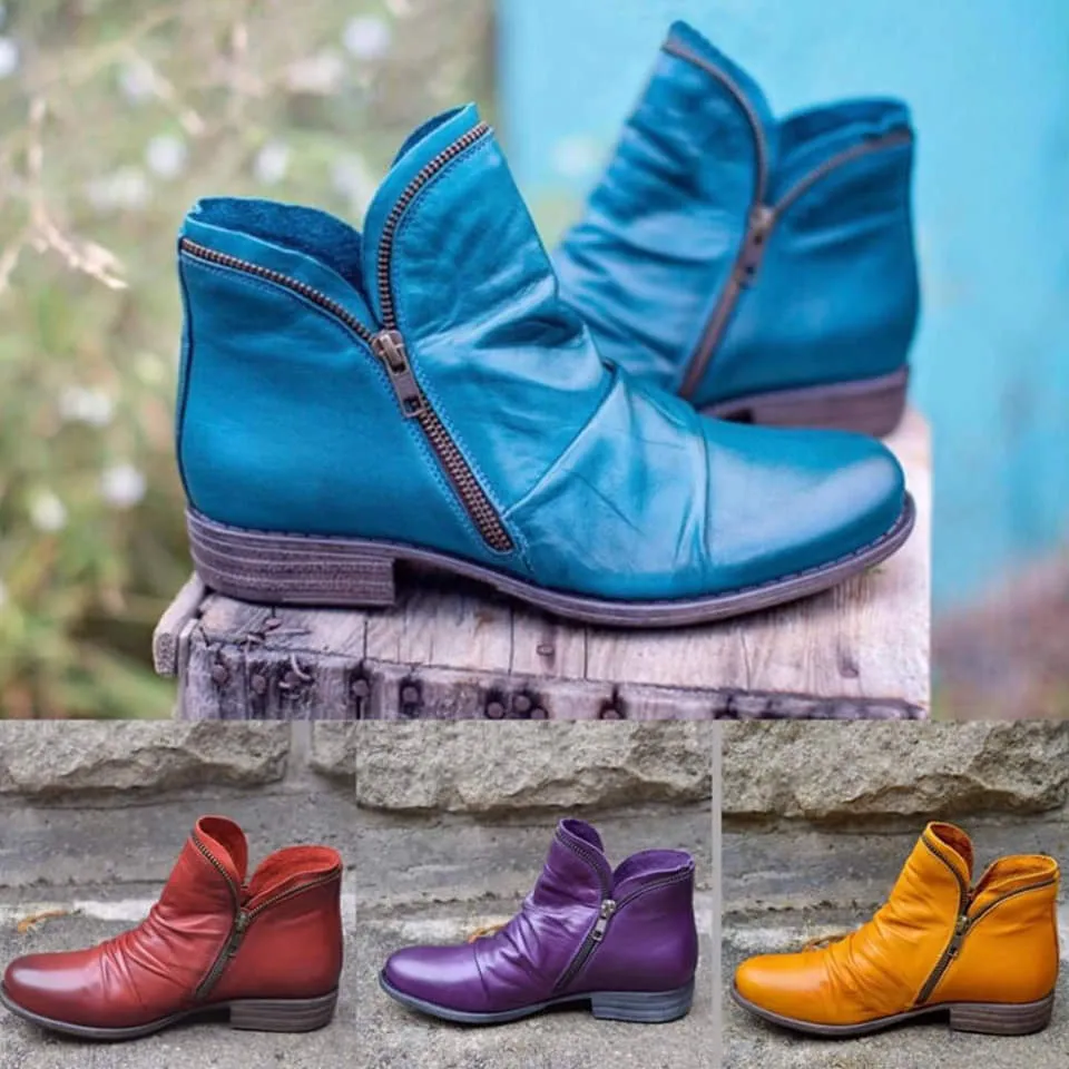 SmithShoes - Leather boots with zipper