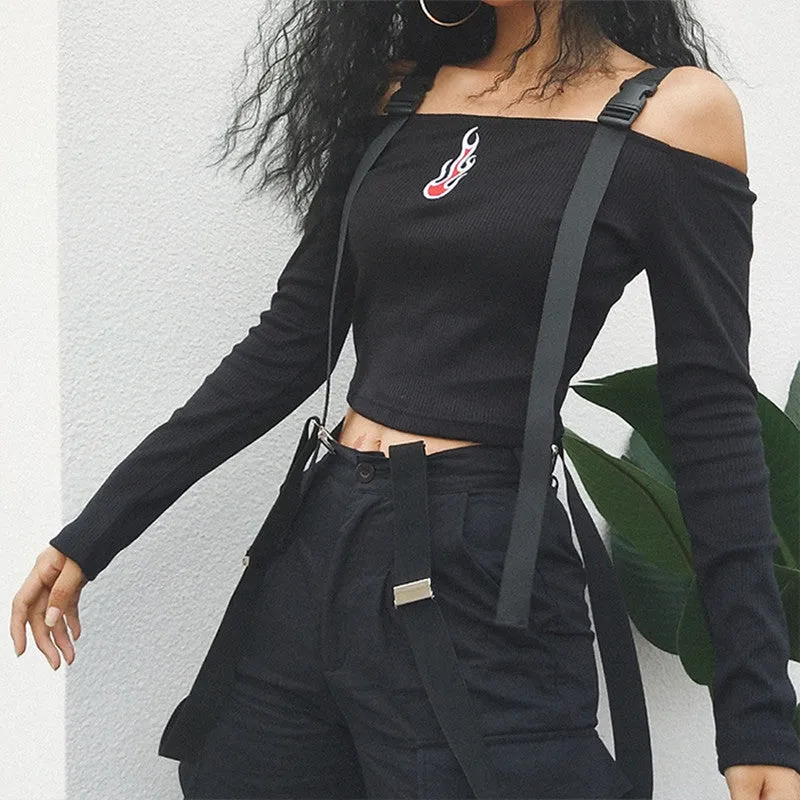 [@sonya_rudskaya] "CHIC BAG BUCKLE SUSPENDERS" CROP TOP W010104REVIEW