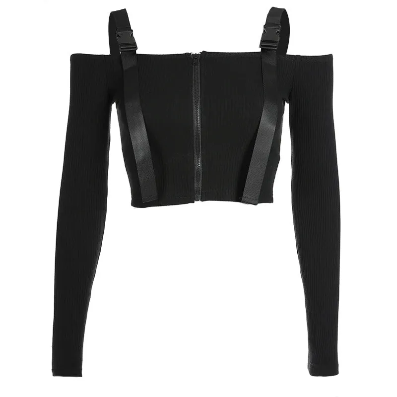 [@sonya_rudskaya] "CHIC BAG BUCKLE SUSPENDERS" CROP TOP W010104REVIEW