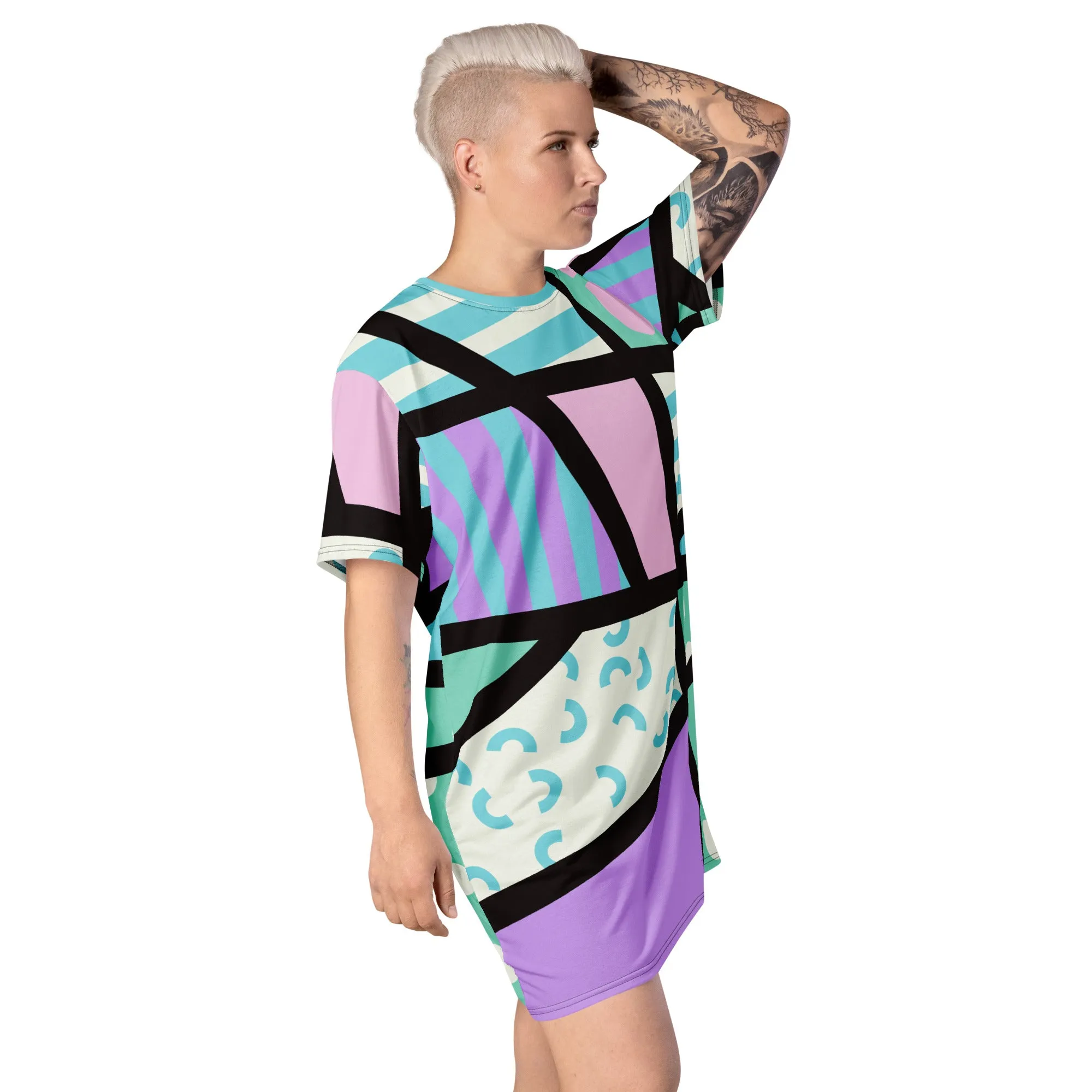 T-shirt dress, Memphis Harajuku Pastel