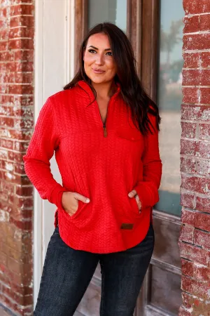 The Minley Knit Pullover || Red