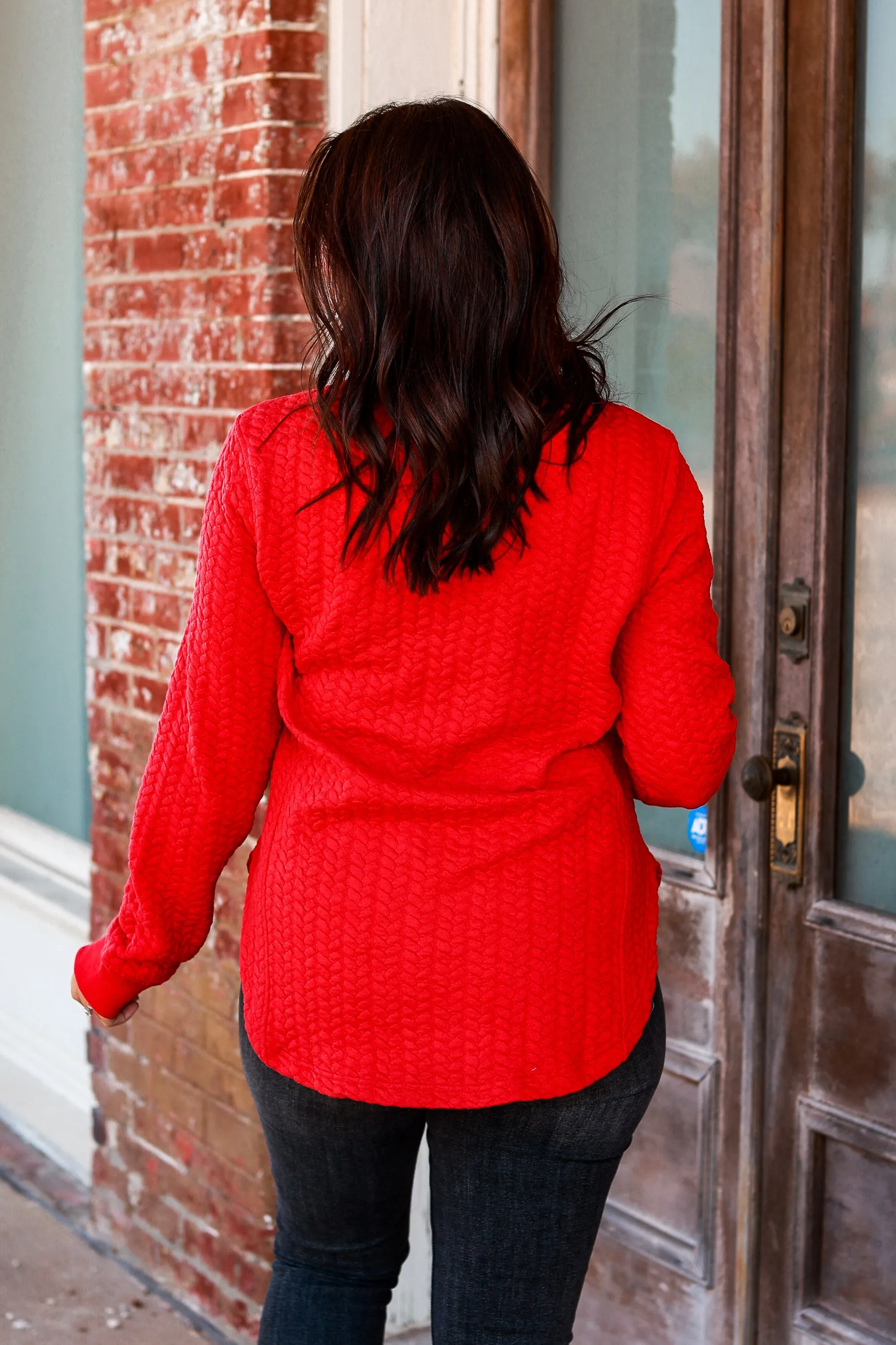 The Minley Knit Pullover || Red