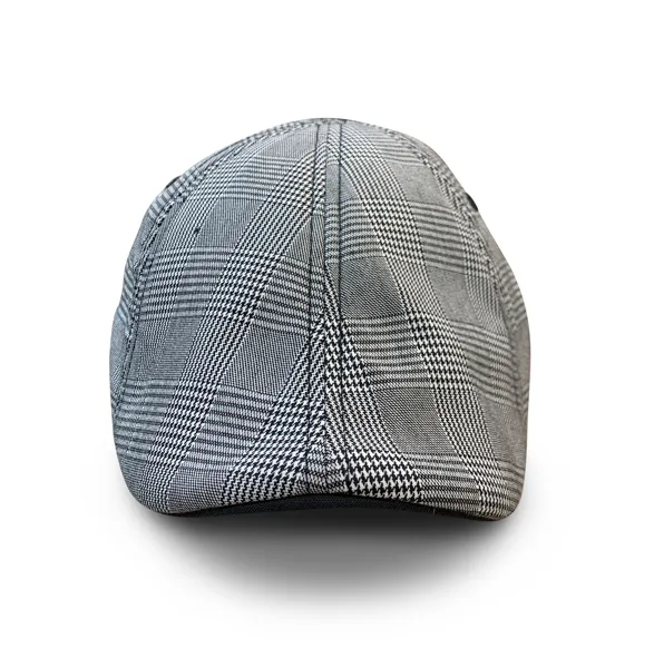 The Plaid Trainer Boston Scally Cap - Light Grey & Black