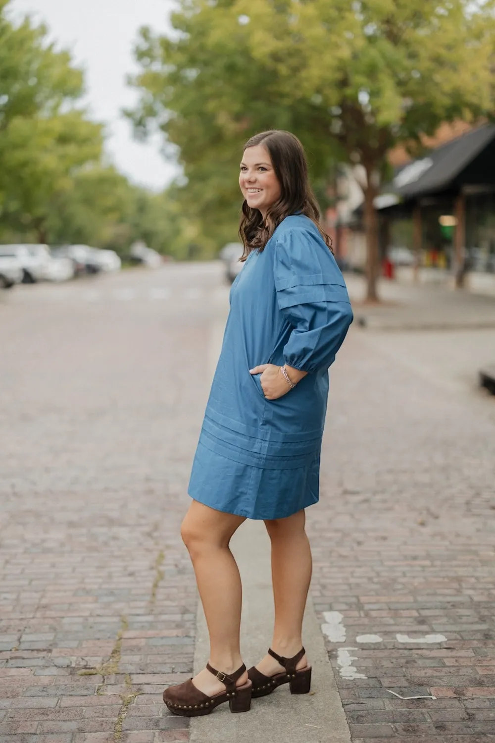 Thea Dress in Petrol by Maude