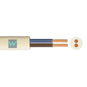 Time 2182Y 2 Core Round Flexible 0.5mm White Cable - 50M