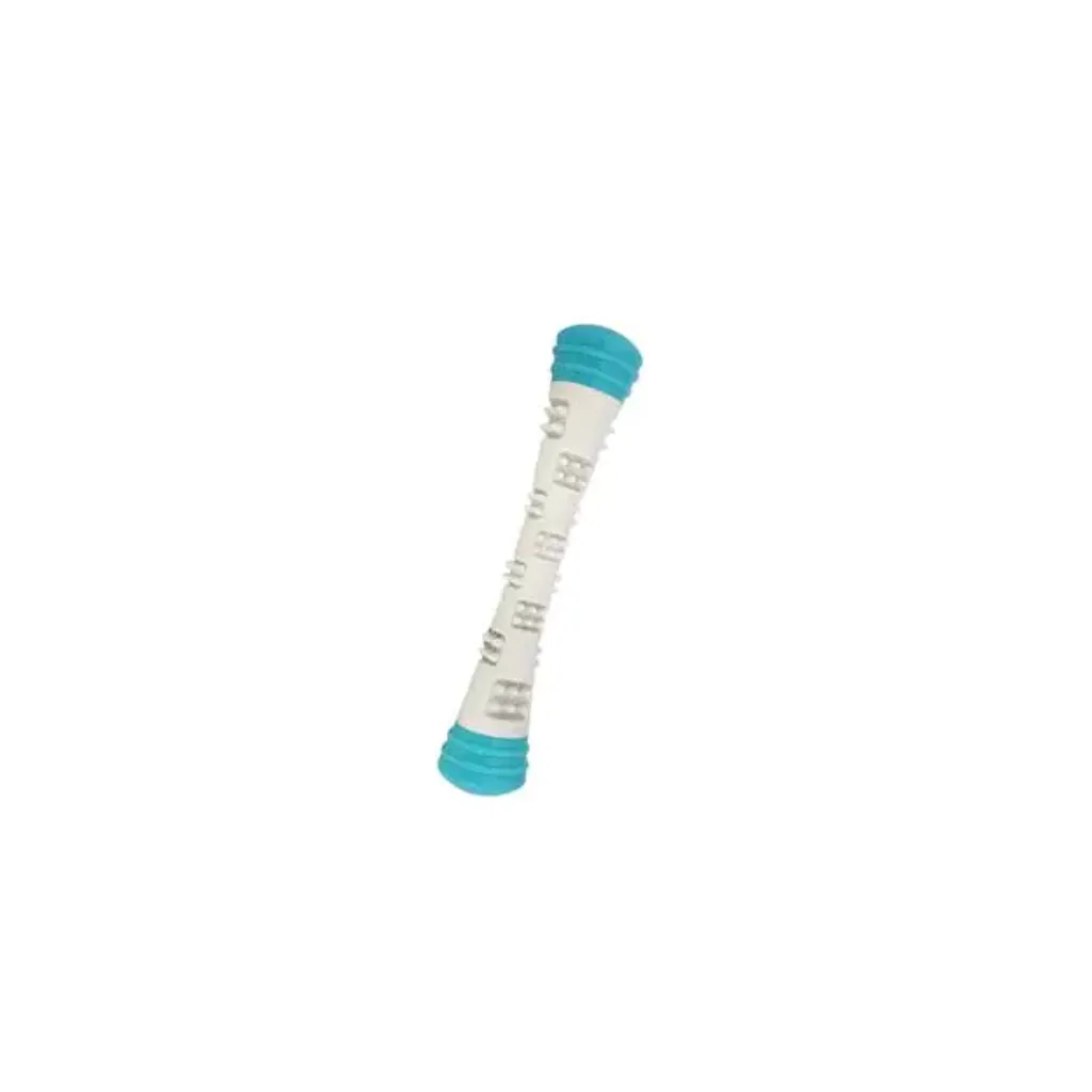 Totally Pooched Chew n' Squeak Rubber Stick Grey/Teal Dog Toy