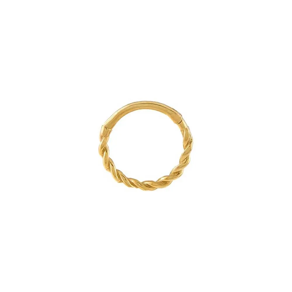 Twisted Cartilage Huggie Earring 14K