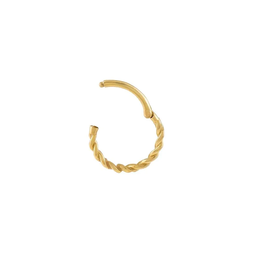 Twisted Cartilage Huggie Earring 14K