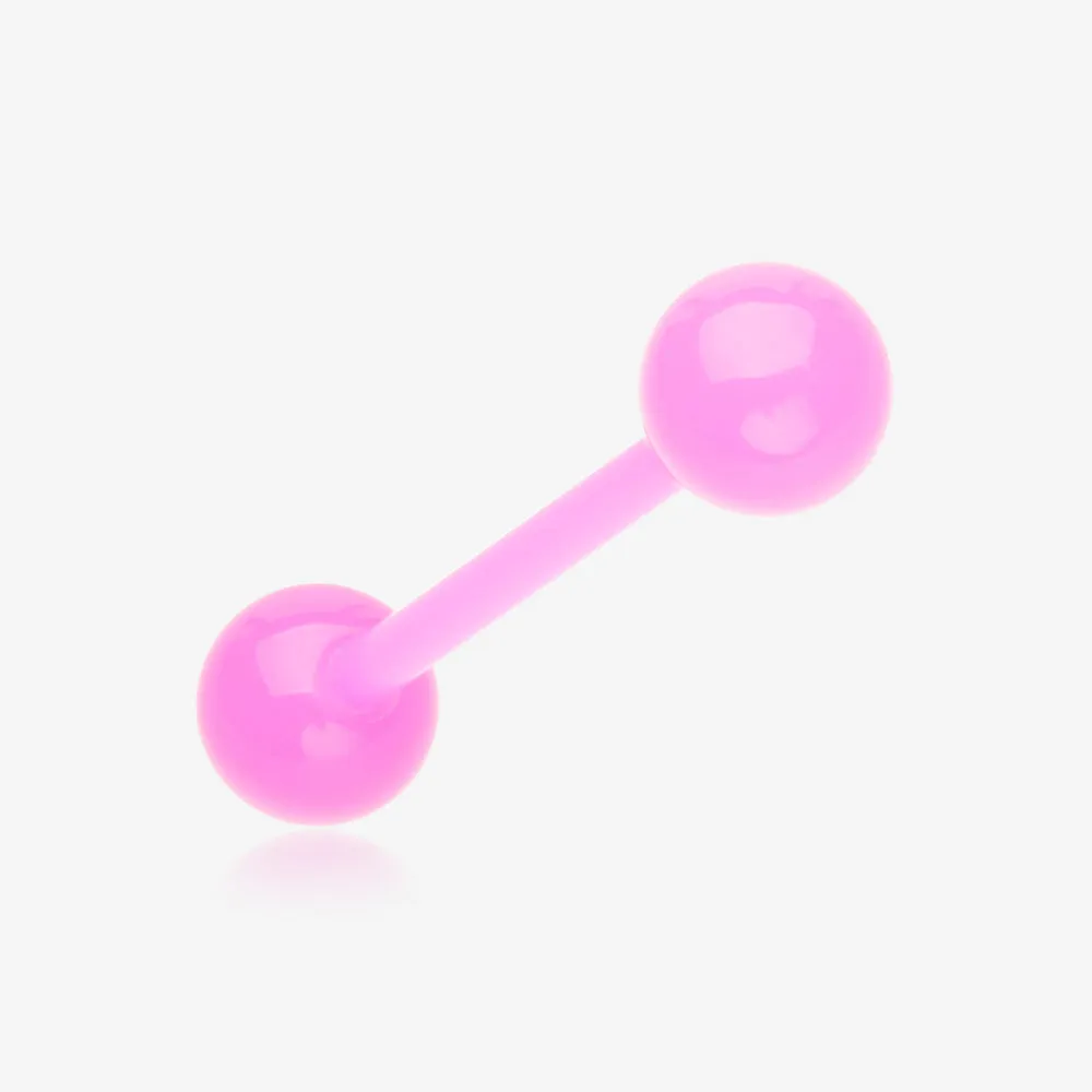 UV Acrylic Flexible Shaft Barbell Tongue Ring