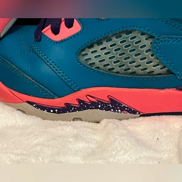 Vintage Kids Nike™ Air Jordan 5 V Retro (TD) Tropical Teal White Digital Pink