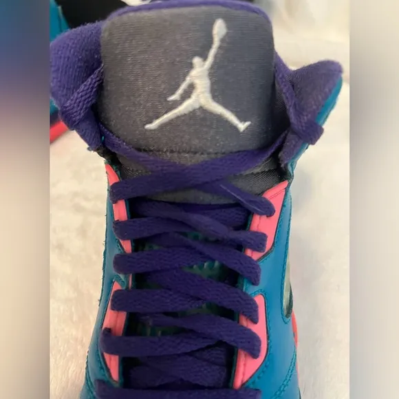 Vintage Kids Nike™ Air Jordan 5 V Retro (TD) Tropical Teal White Digital Pink