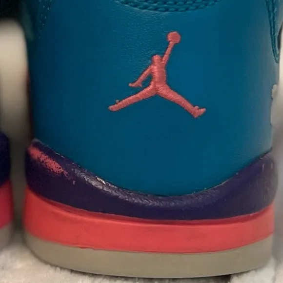 Vintage Kids Nike™ Air Jordan 5 V Retro (TD) Tropical Teal White Digital Pink