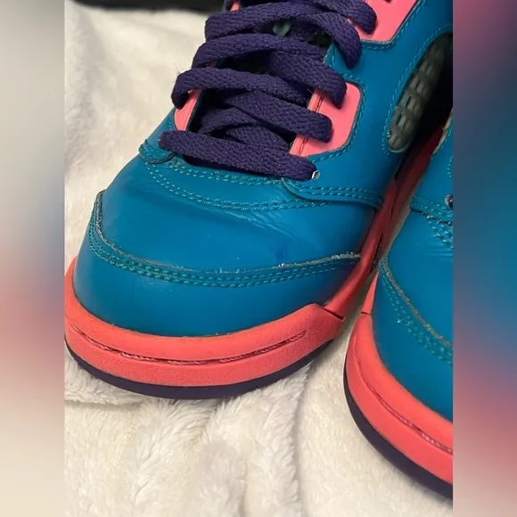 Vintage Kids Nike™ Air Jordan 5 V Retro (TD) Tropical Teal White Digital Pink