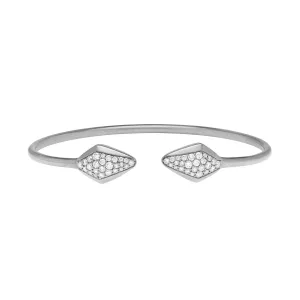 Viv Open Flexible Cuff in White Gold