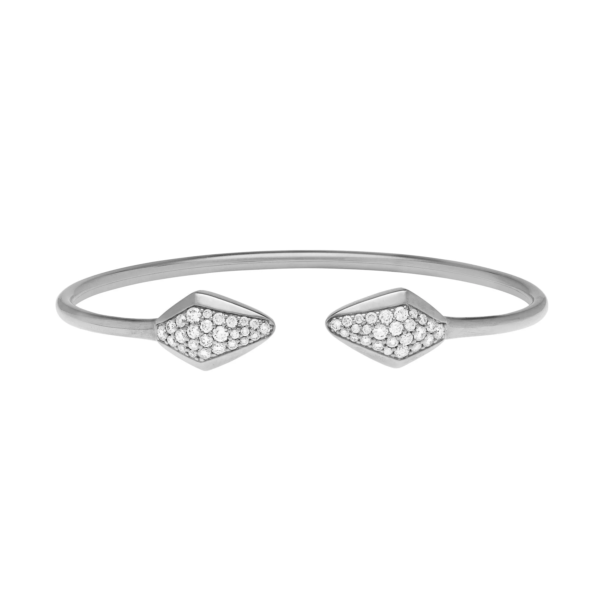 Viv Open Flexible Cuff in White Gold