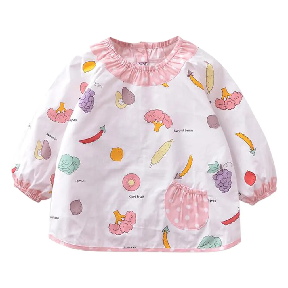 Waterproof & Oilproof Baby Smock Feeding Bib Durable Baby Bibs Feeding Clothes L