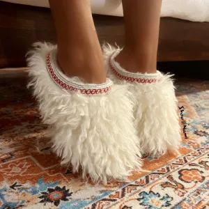 Wild Diva COOLIO-02 White Cozy Slip-On Slippers