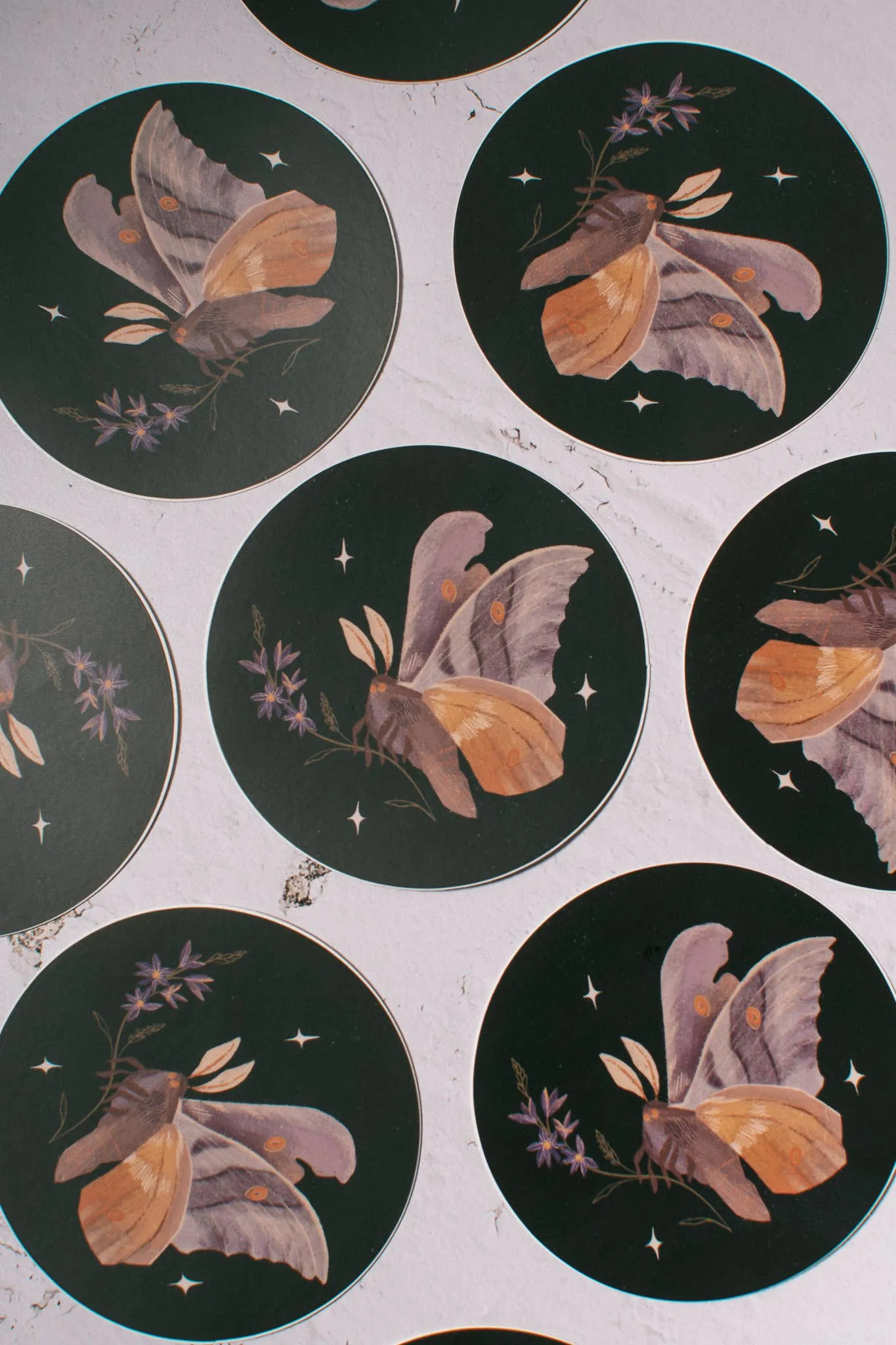 Wildflower Moth 3" Vinyl Sticker