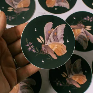 Wildflower Moth 3" Vinyl Sticker
