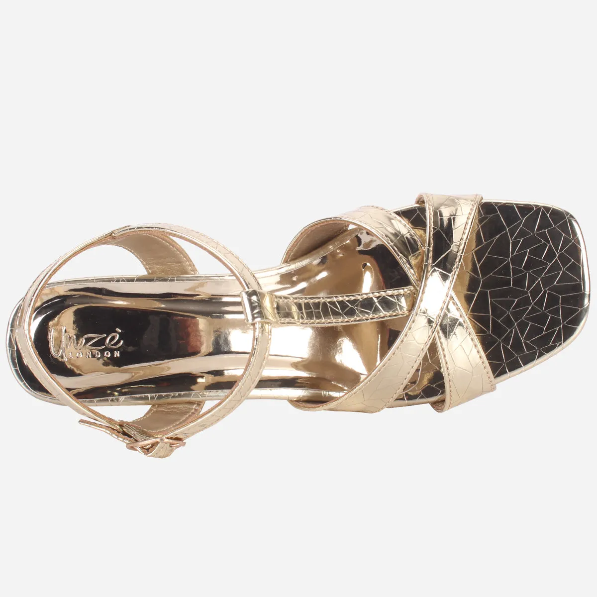 Women's "Qudsia" Shimmery Block Heeled Party Sandals